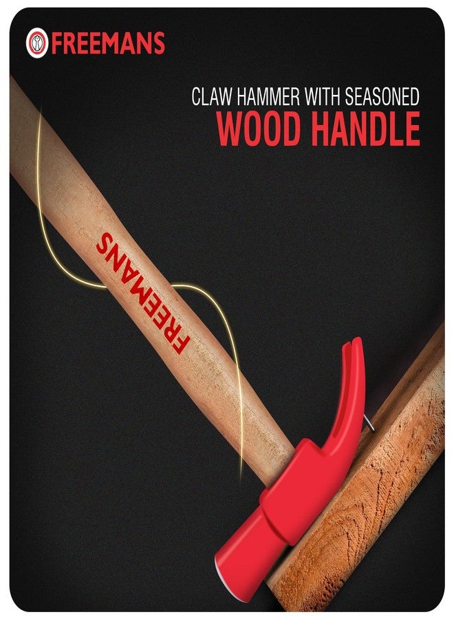 FREEMANS 3/4 lb CH340 Claw Hammer with Seasoned Wood Handle || Induction hardened || Drop forged Use For prying || Splitting Wood || Tearing Drywall and Industrial & Home Professional - 340g - Image 5